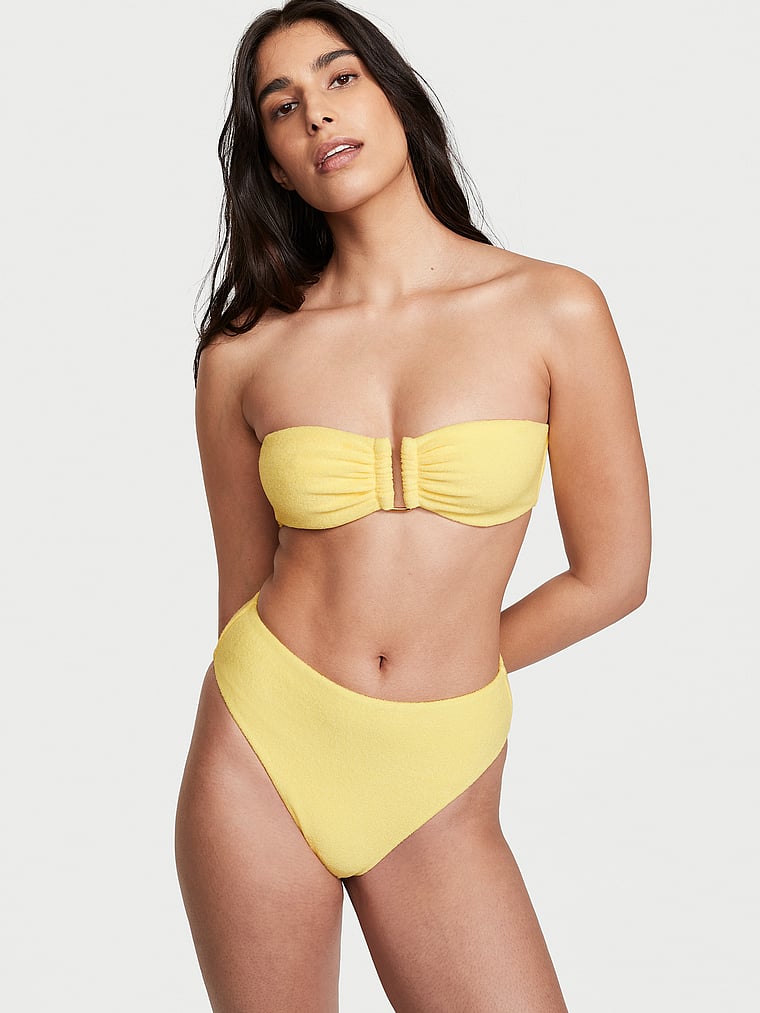 Victoria's Secret, Victoria's Secret Swim Cheeky-Basic-Bikinihose mit hohem Bund, onModelFront, 1 of 4
