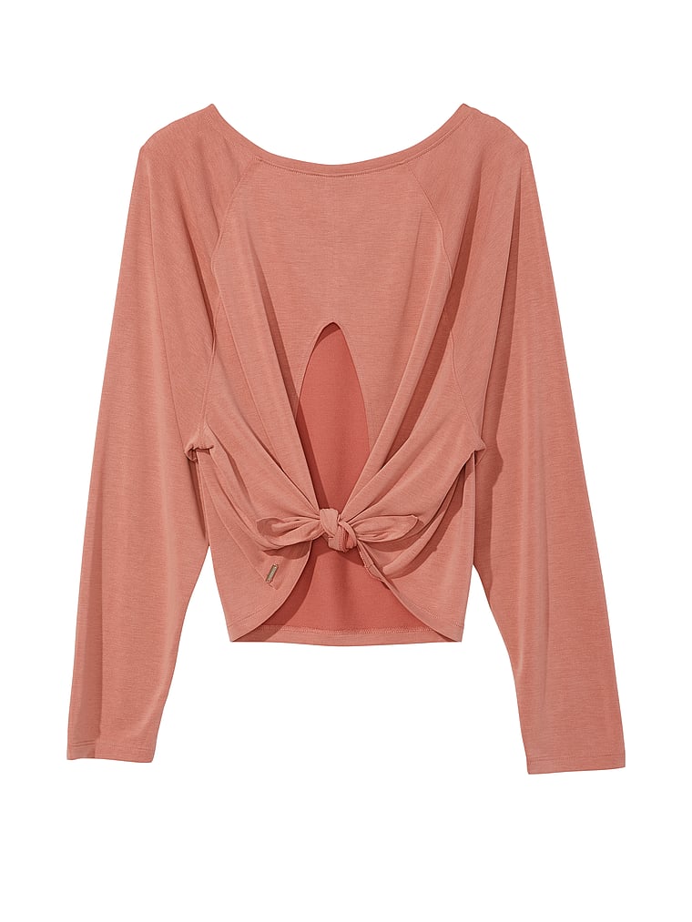 Victoria's Secret, VSX Langärmliges Sandwashed-Oberteil mit rückseitiger Schnürung, offModelBack, 5 of 5