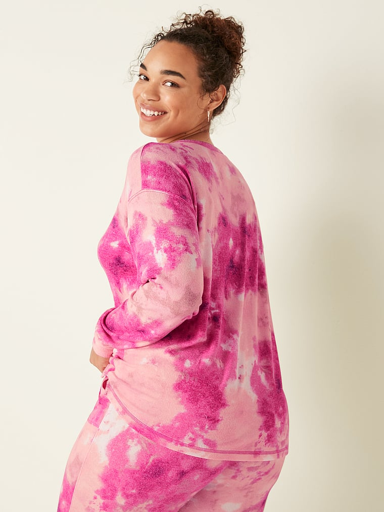 PINK Kuscheliges, langärmliges Schlafshirt, onModelBack, 2 of 4