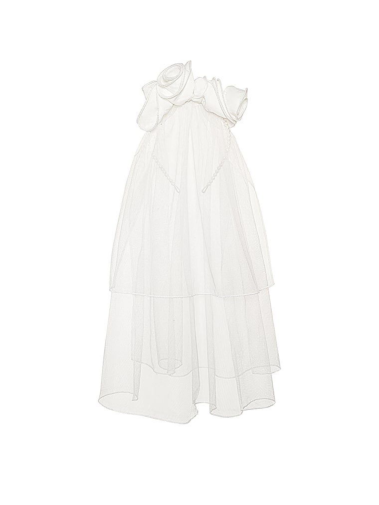 Victoria's Secret, For Love & Lemons Eternal Rose Schleier, Weiß, offModelFront, 4 of 6