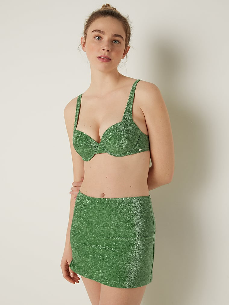 PINK Swim Shimmer Cover-Up Mini Skirt, onModelFront, 1 of 5