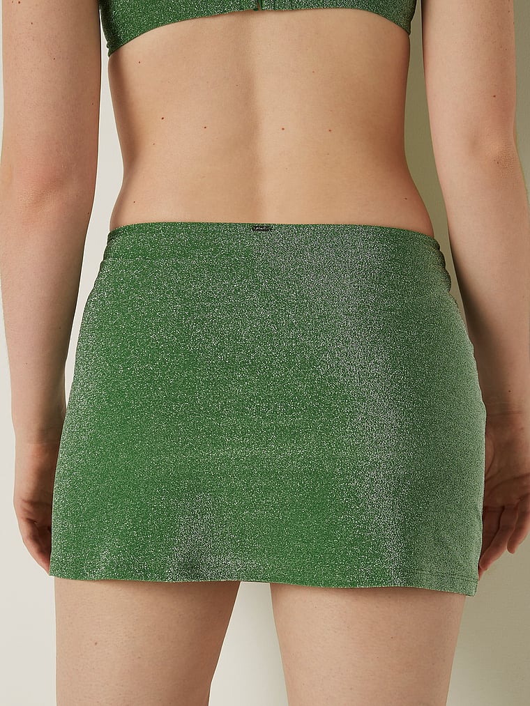 PINK Swim Shimmer Cover-Up Mini Skirt, onModelBack, 2 of 5