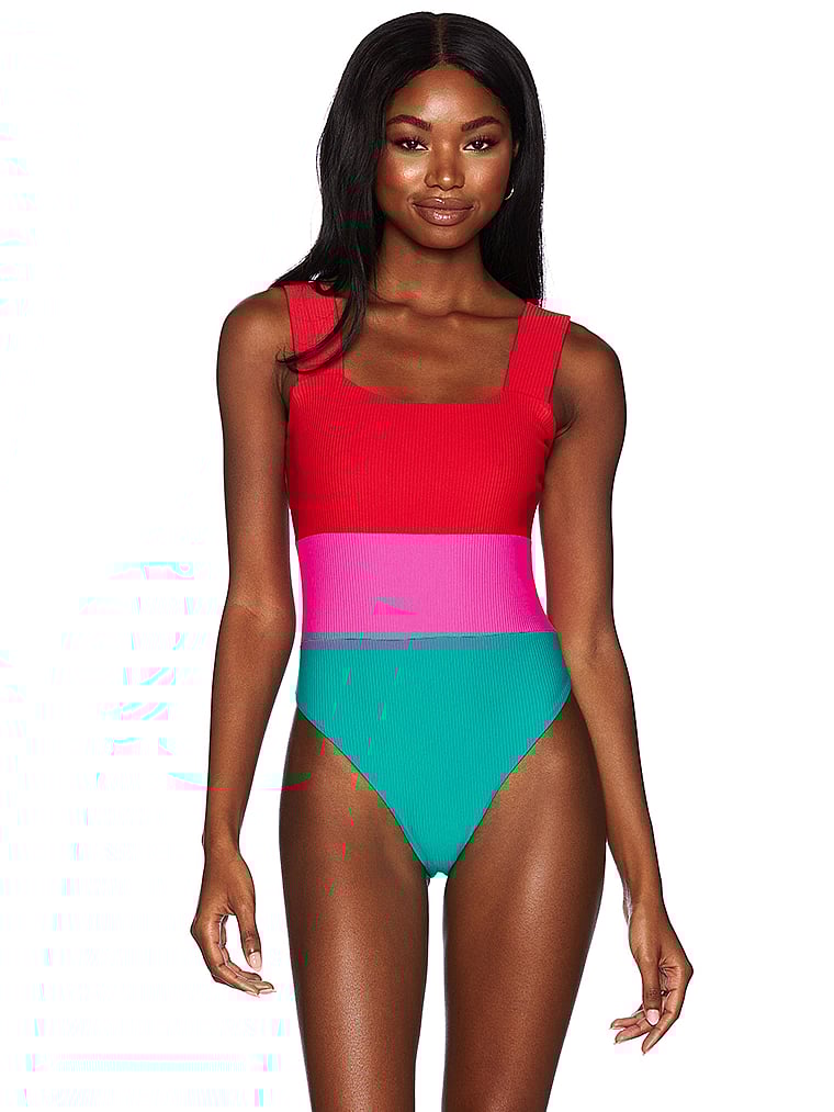 Victoria's Secret, Beach Riot Amy Einteiliger Badeanzug, onModelFront, 1 of 3