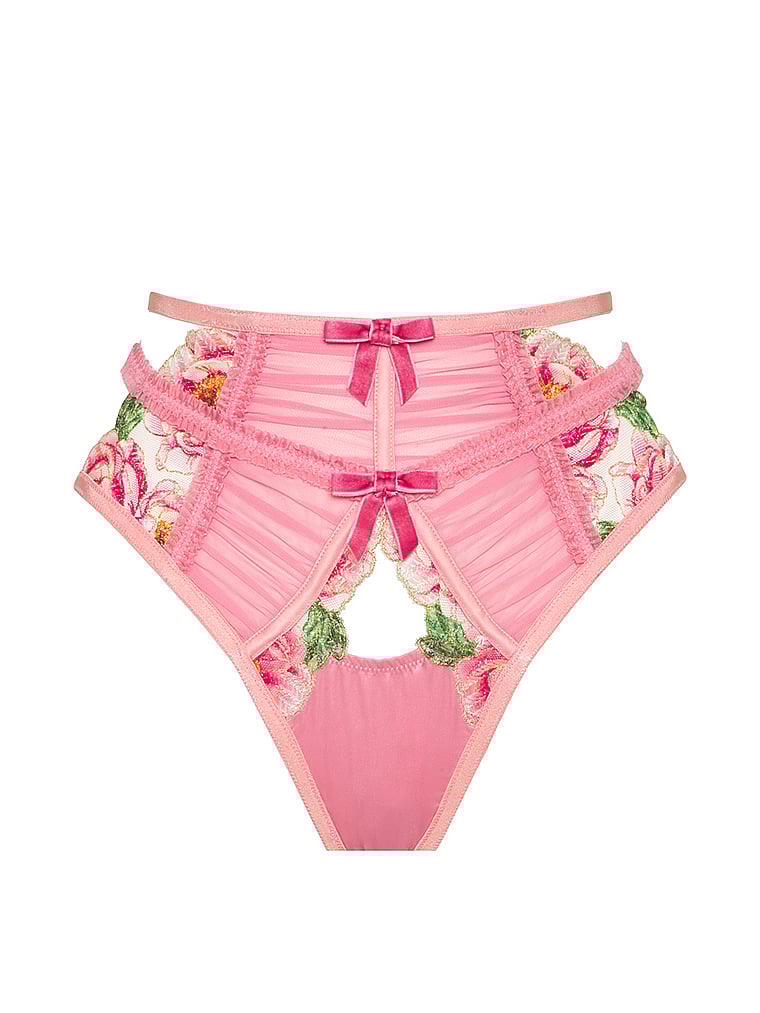 Victoria's Secret, For Love & Lemons Cheeky mit Rosenstickerei, offModelFront, 4 of 5