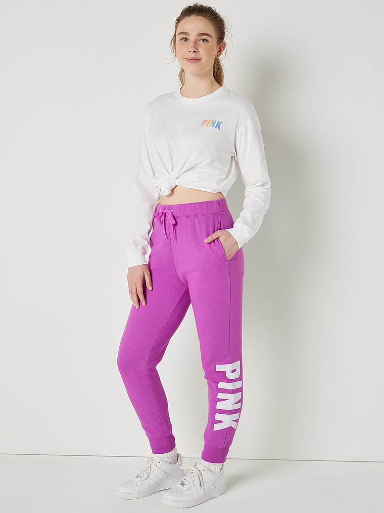 PINK Everyday Lounge Relaxed Joggers, onModelSide, 3 of 5