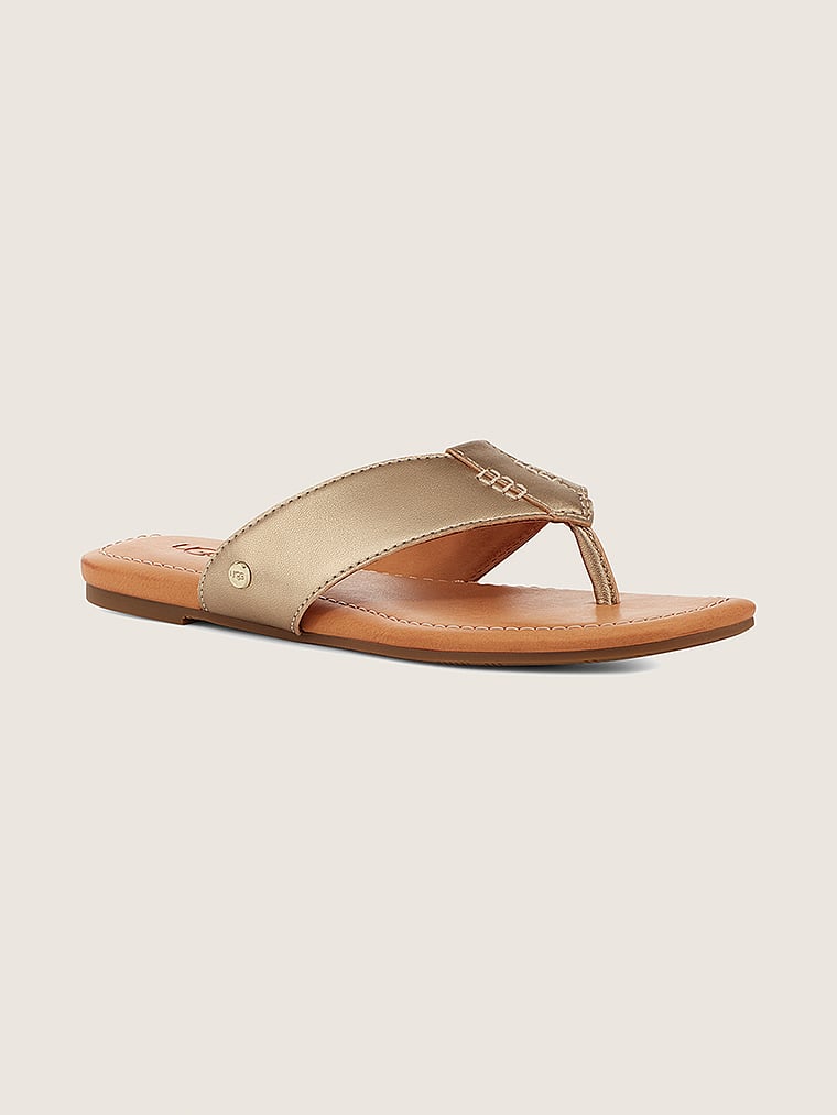 UGG® Carey Flip-Flops in Metallic-Design, offModelFront, 1 of 3