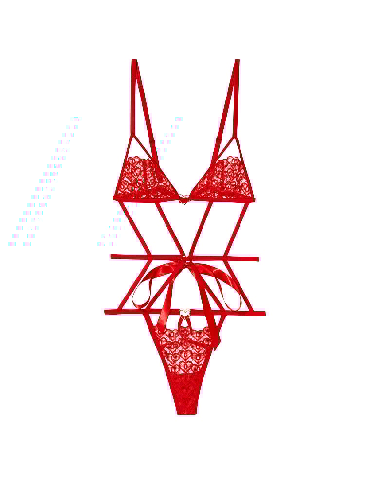 Victoria's Secret, Very Sexy Riemchen-Body mit Herzspitze, offModelFront, 3 of 3
