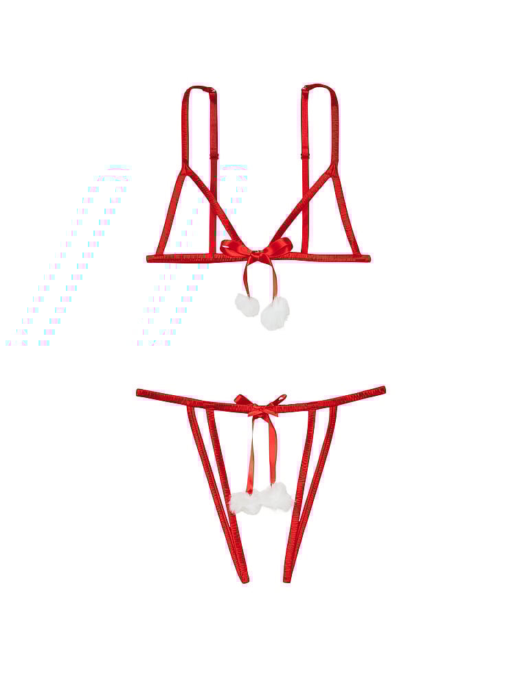 Victoria's Secret, Dream Angels Candy Cane Peekaboo Dessous-Set, offModelFront, 3 of 4