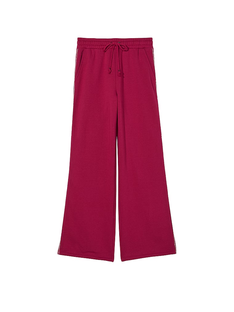 Victoria's Secret, Victoria's Secret Freizeithose aus Baumwollfleece mit weitem Bein, offModelFront, 4 of 5
