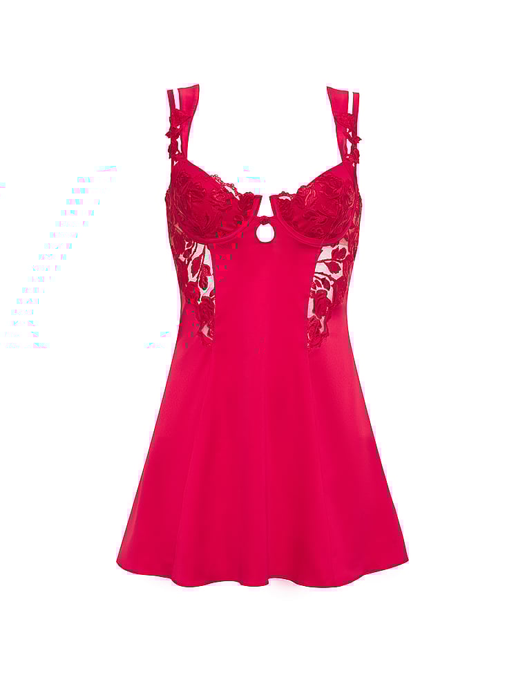 Victoria's Secret, For Love & Lemons Romantic Roses Negligé, offModelFront, 4 of 6