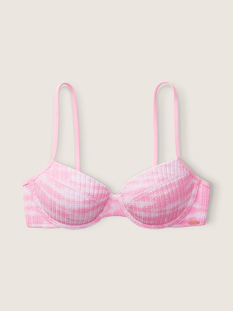 PINK Crinkle Push-Up Bikini Top, offModelFront, 4 of 5