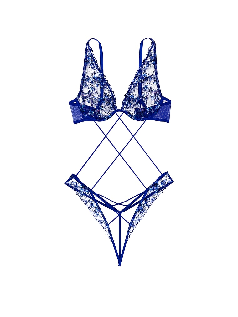 Victoria's Secret, Very Sexy Ouvert-Body mit Riemchen und Schmetterlingsstickerei, offModelFront, 3 of 3
