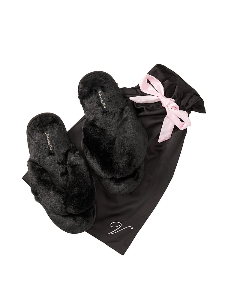 Victoria's Secret, Victoria's Secret Flip-Flops mit Kunstpelz, offModelBack, 2 of 2