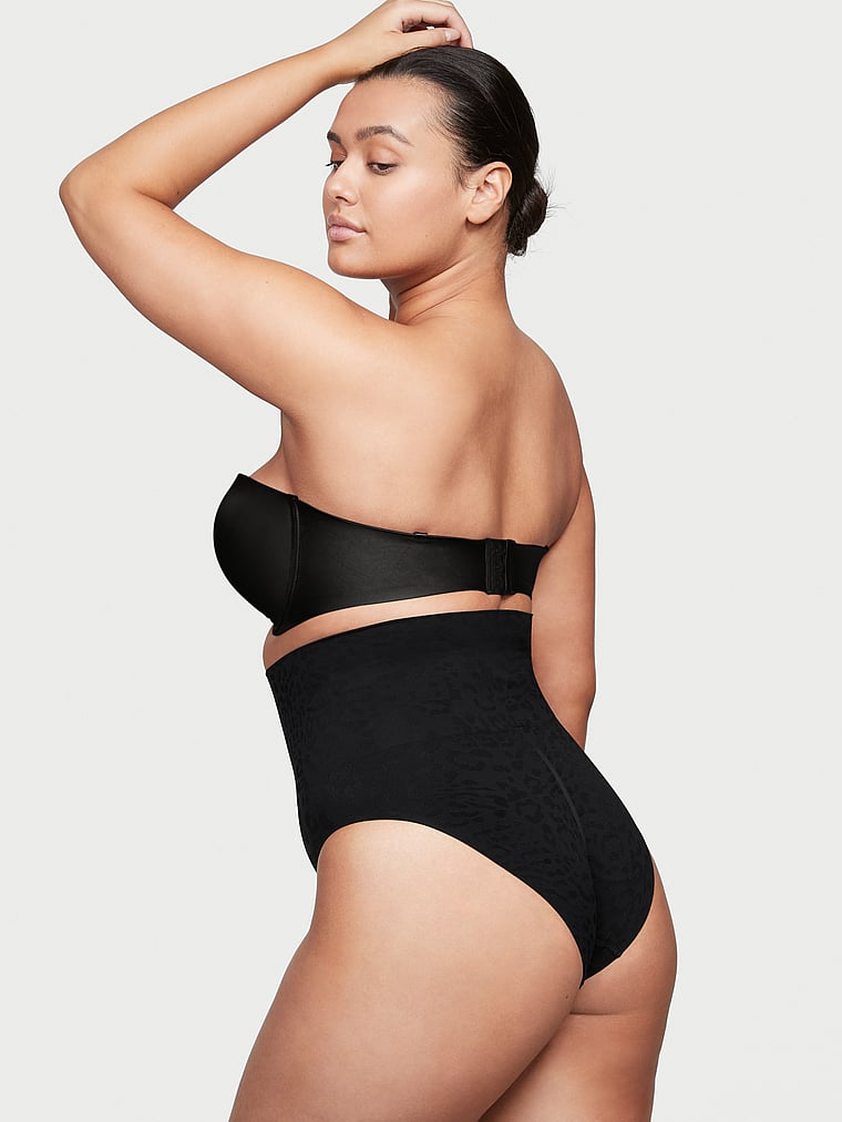 Victoria's Secret, Victoria's Secret Nahtloser Slip mit hohem Bund, Schwarz, onModelBack, 5 of 5