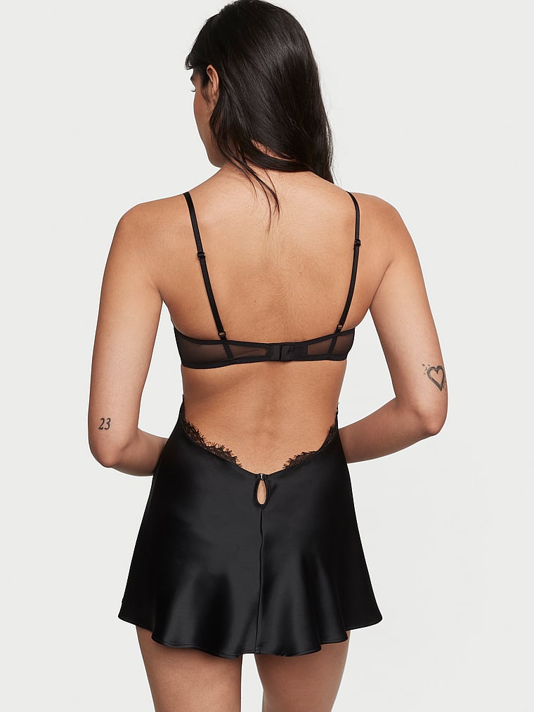 Victoria's Secret, Very Sexy Babydoll mit Riemchendesign, Zierausschnitten und tief sitzenden Halbschalen-Körbchen, onModelBack, 2 of 3