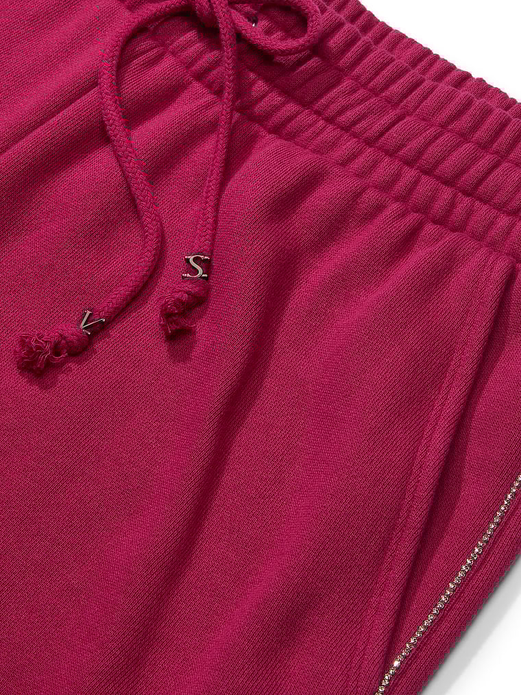Victoria's Secret, Victoria's Secret Freizeithose aus Baumwollfleece mit weitem Bein, detail, 5 of 5