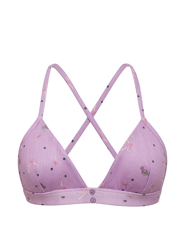Victoria's Secret, For Love & Lemons  Schlaf-Set aus Bralette mit Lochstickerei und Höschen, offModelFront, 4 of 6