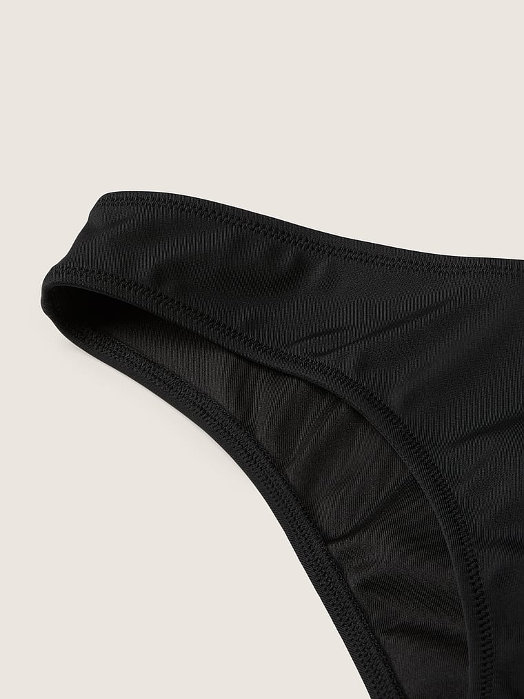 PINK Knappe Bikinihose mit V-Design vorne, Reines Schwarz, detail, 5 of 7
