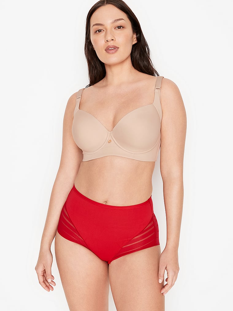 Victoria's Secret, Leonisa Shapewear Undetectable Contouring Panty, Red, onModelSide, 3 of 3