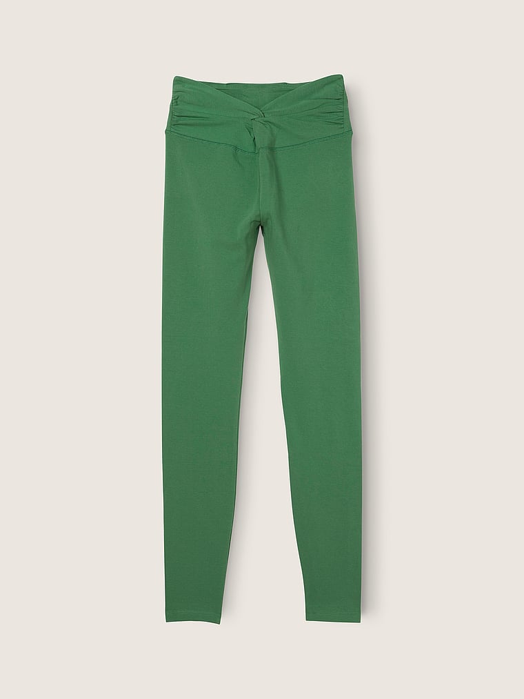 PINK Leggings aus Baumwolle mit gedrehtem Taillenbund, offModelFront, 4 of 4
