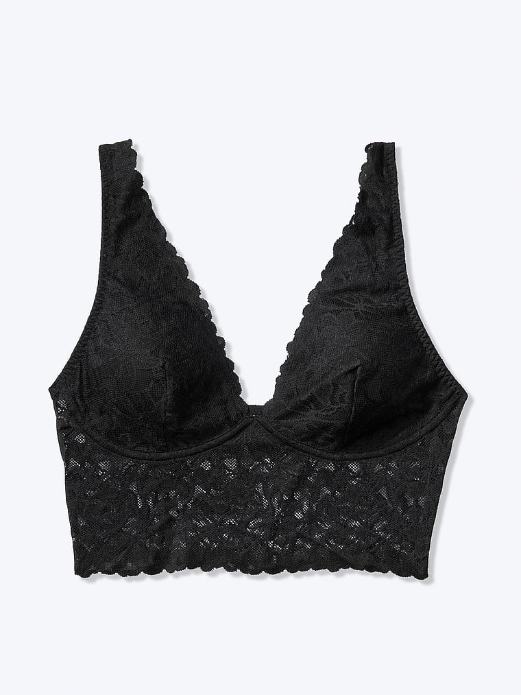 PINK Bralette mit tiefem Ausschnitt aus Spitze, offModelFront, 3 of 3
