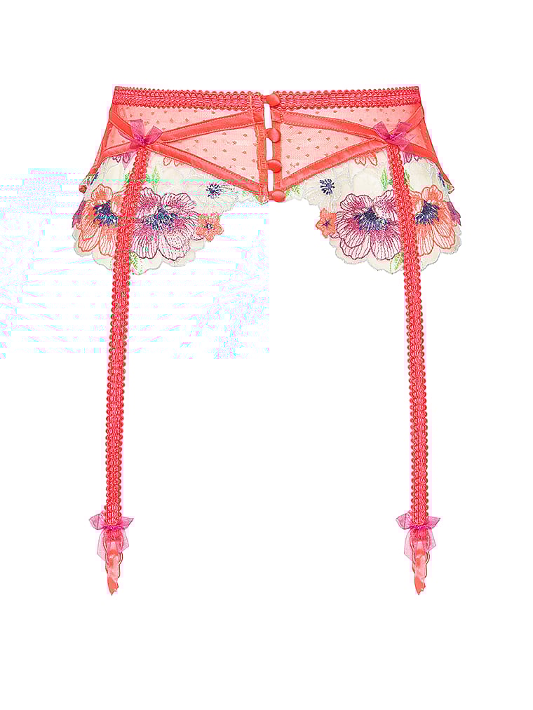 Victoria's Secret, For Love & Lemons Zinnia Strumpfgürtel mit schimmernder Stickerei, offModelFront, 4 of 6