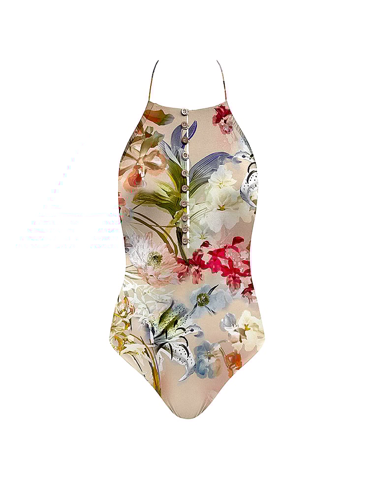 Victoria's Secret, Ochie Diane Einteiliger Badeanzug mit Neckholder, offModelFront, 3 of 3