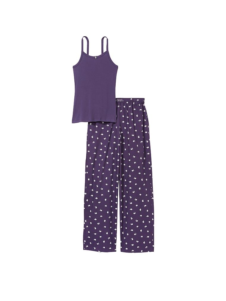 Victoria's Secret, Victoria's Secret Tank-Pyjama aus Baumwolle mit T-Shirt, offModelFront, 3 of 4