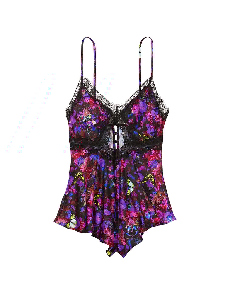 Victoria's Secret, Victoria's Secret Einteiler aus Satin mit Stretch und Zierausschnitt, offModelFront, 3 of 3