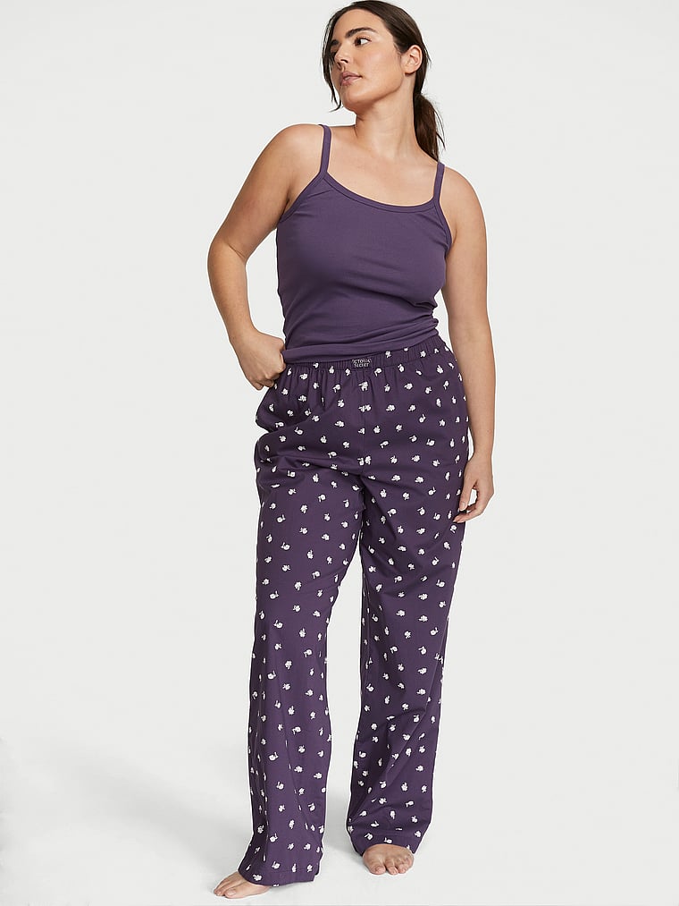 Victoria's Secret, Victoria's Secret Tank-Pyjama aus Baumwolle mit T-Shirt, onModelFront, 1 of 4
