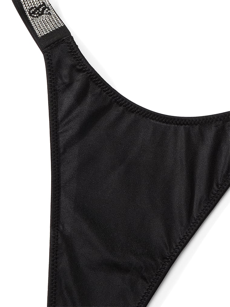 Victoria's Secret, Very Sexy String mit Glanzriemen, Schwarz, detail, 4 of 4