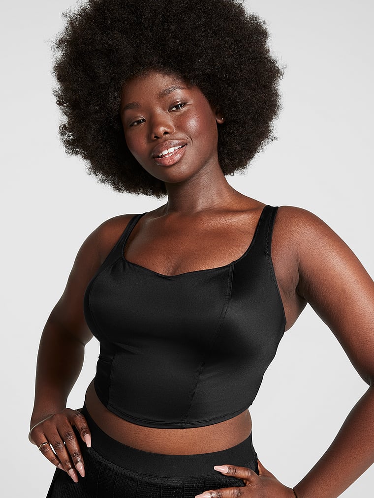 PINK Bralettes und BH-Oberteile Leicht gefüttertes Korsett-Oberteil aus Satin, onModelFront, 1 of 3
