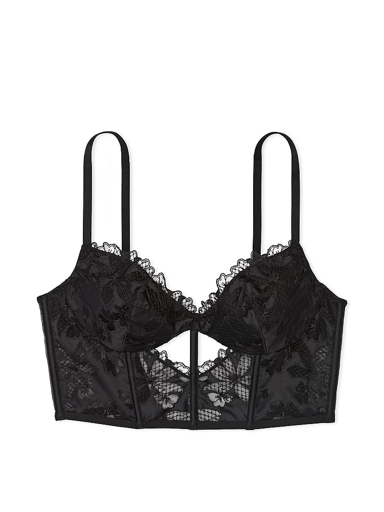 Victoria's Secret, Very Sexy Ziggy Glam Ungefüttertes Korsett-Oberteil mit Blumenstickerei, offModelFront, 4 of 5