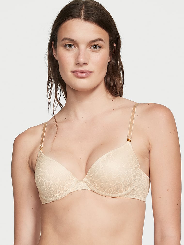 Victoria's Secret, Very Sexy Icon by Victoria's Secret Push-Up Demi Bra, Marzipan, onModelFront, 1 of 4 Mackenzie is 5'10" or 178cm and wears 34B or Small
