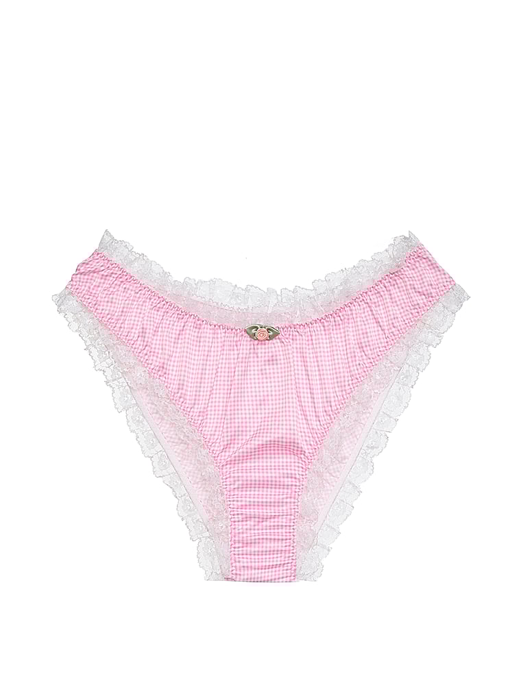 Victoria's Secret, For Love & Lemons Höschen mit Vichy-Karos in Pink, offModelFront, 4 of 4