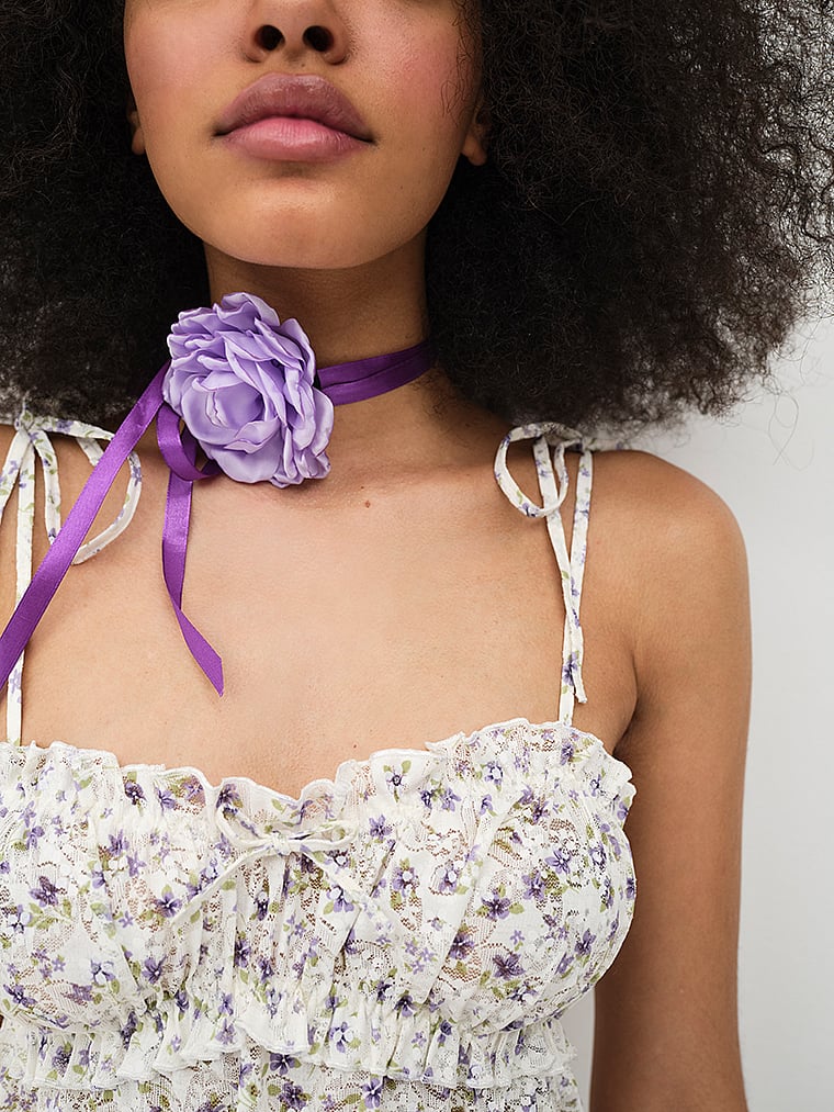Victoria's Secret, For Love & Lemons Lavender Fields Negligé, onModelSide, 3 of 6