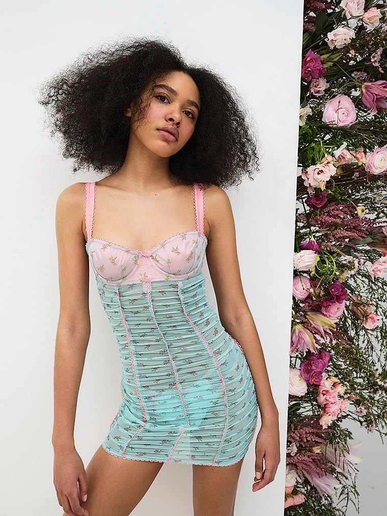 Victoria's Secret, For Love & Lemons Garden Party Negligé, onModelFront, 1 of 5
