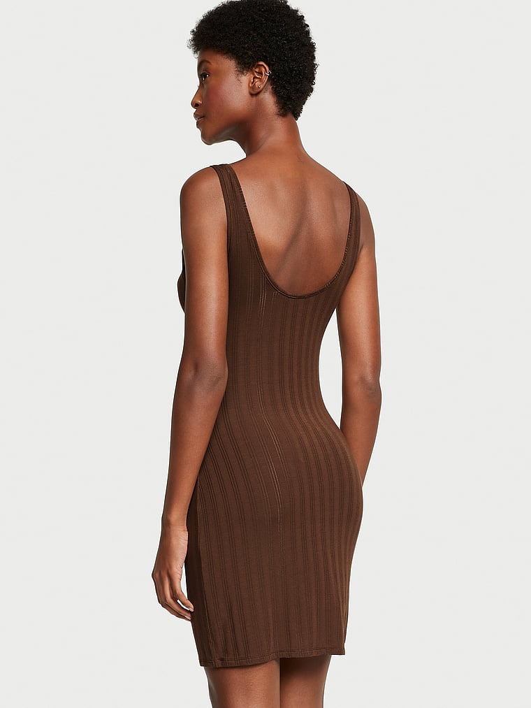 Victoria's Secret, Victoria's Secret Geripptes Negligé aus luxuriösem Modal, onModelBack, 2 of 3
