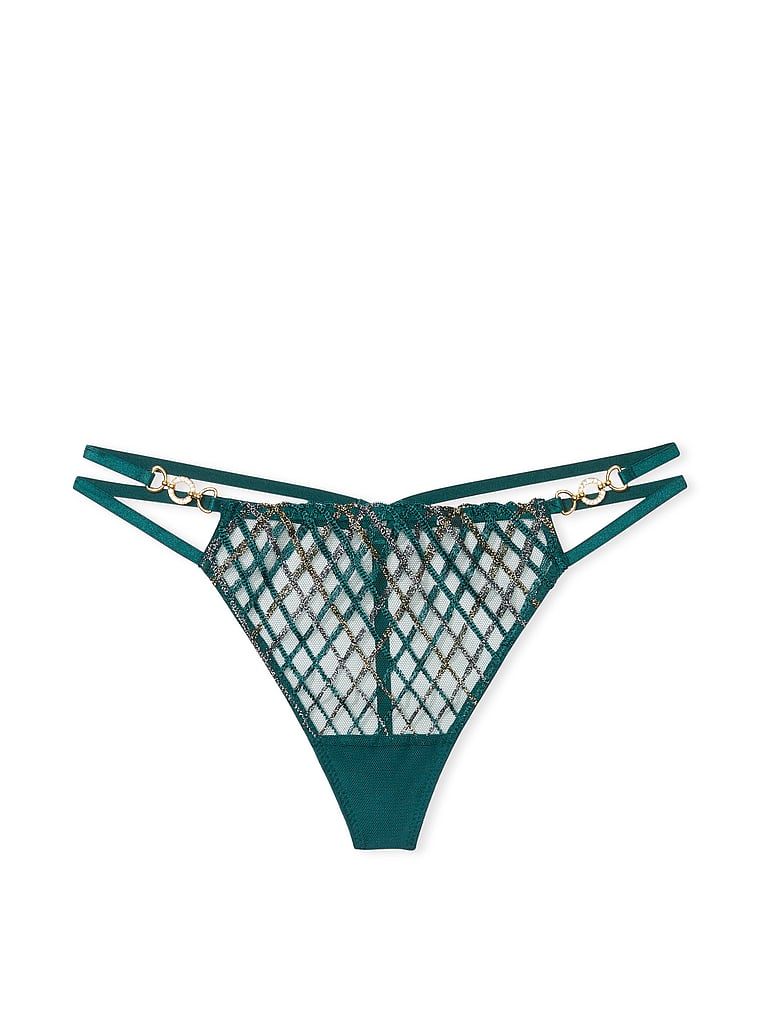Victoria's Secret, Very Sexy String mit Riemchendesign und schimmernder Stickerei, offModelFront, 4 of 4