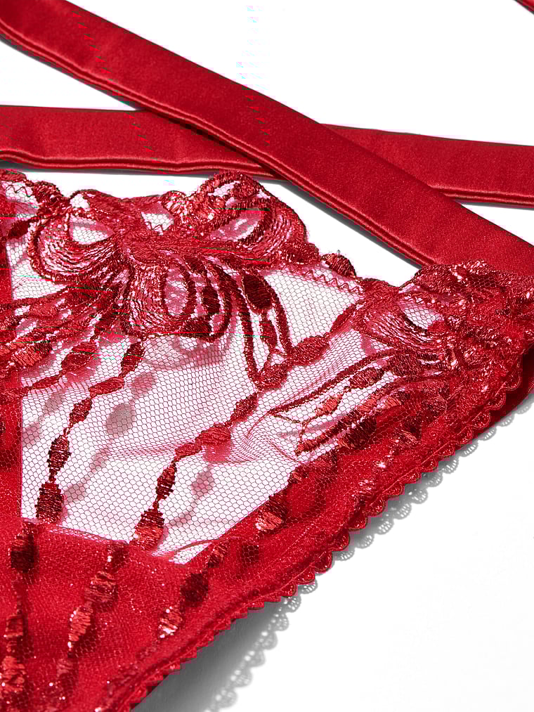 Victoria's Secret, Very Sexy Rückenfreier Body mit Schleifenstickerei und Wickeldesign, detail, 4 of 4