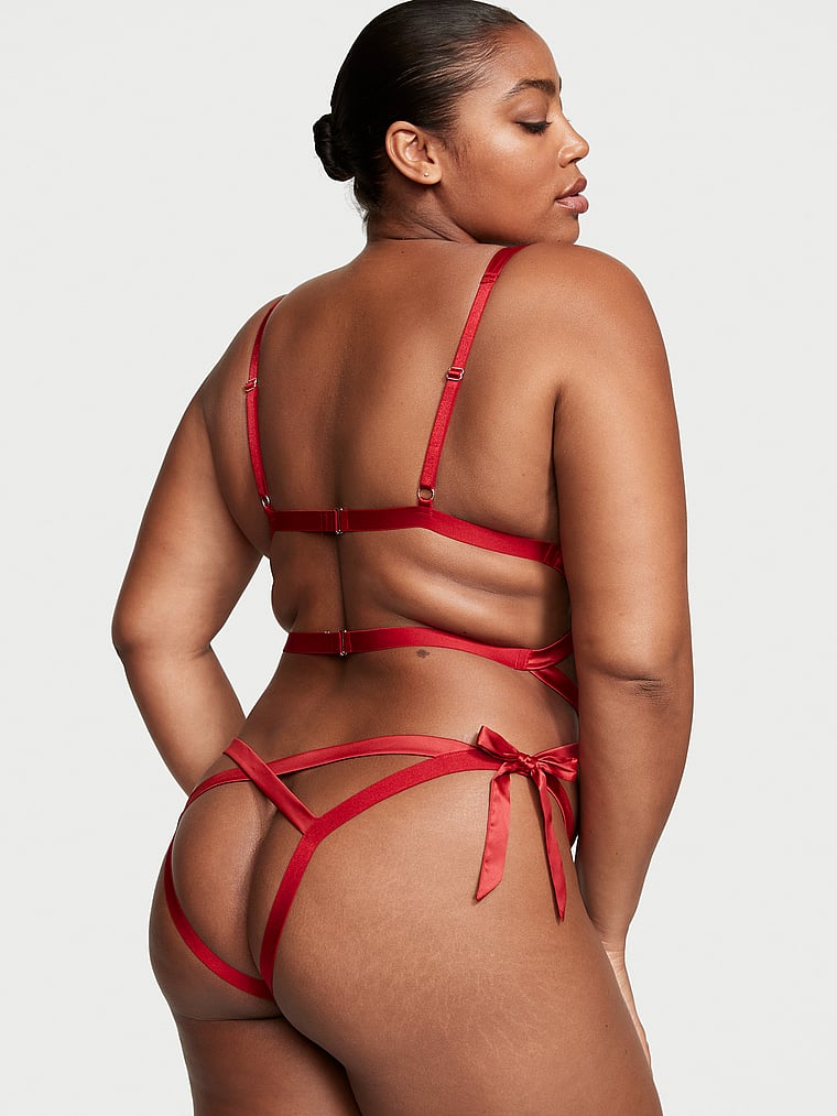 Victoria's Secret, Very Sexy Rückenfreier Body mit Schleifenstickerei und Wickeldesign, onModelBack, 2 of 4