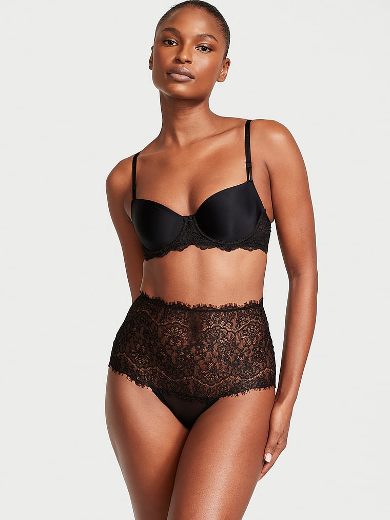 Victoria's Secret, Dream Angels Cheekini-Höschen aus Spitze mit hohem Bund, onModelSide, 3 of 4